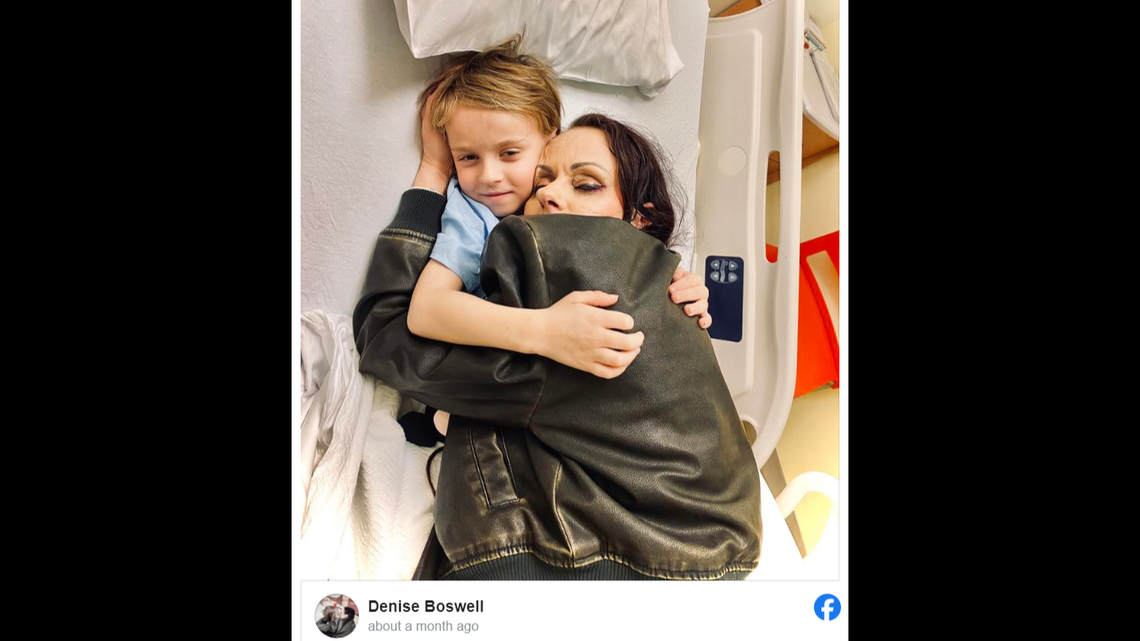 Karen Denise Boswell and her 6-year-old son Ethan were found dead with stab wounds in a burning home in Grovetown, Georgia, according to authorities. Boswell’s boyfriend is charged with murder.