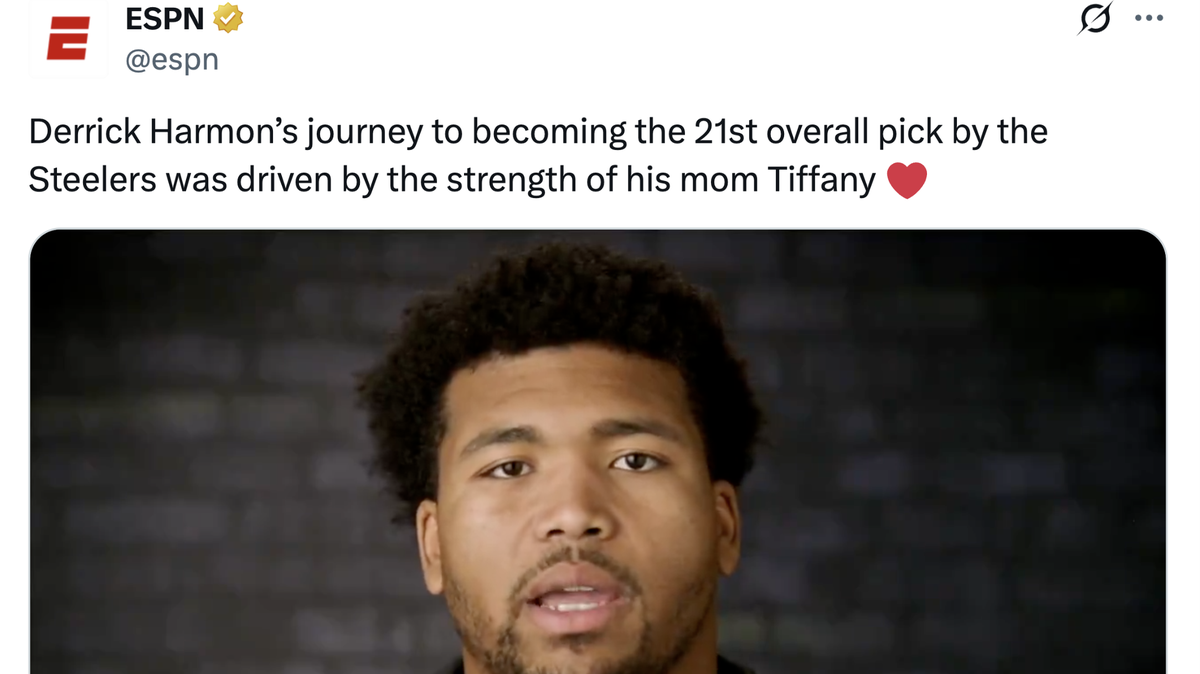 Derrick Harmon credits his mom with his accomplishments just before her passing.