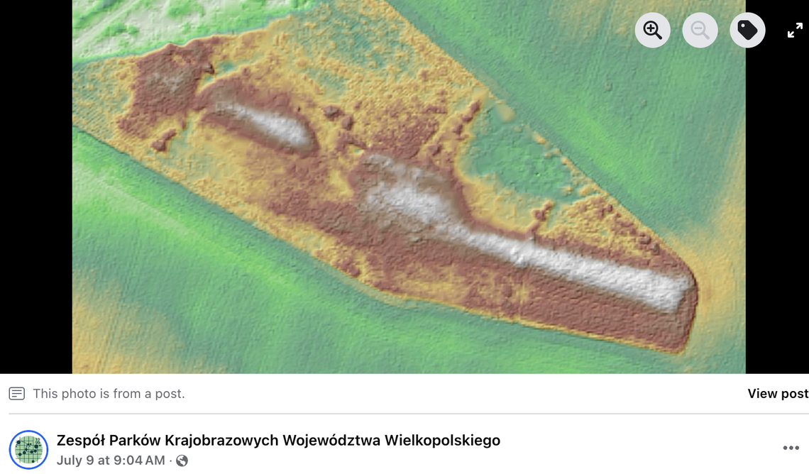A long, triangular structure was found during remote sensing.