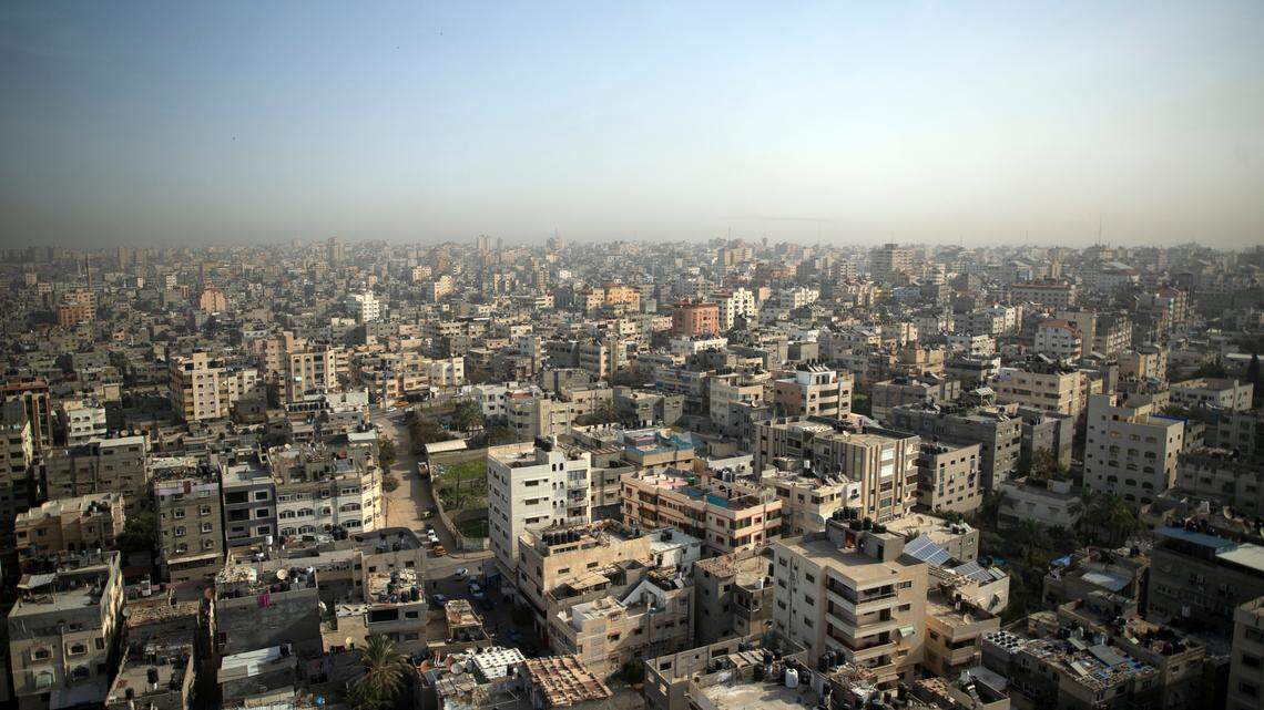 A general view of Gaza City is seen Sunday, Dec. 12, 2021. (AP Photo/ Khalil Hamra)