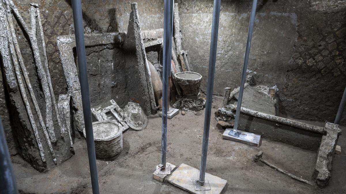 The remains of a carpenter’s tools were recently discovered in Pompeii, officials said.