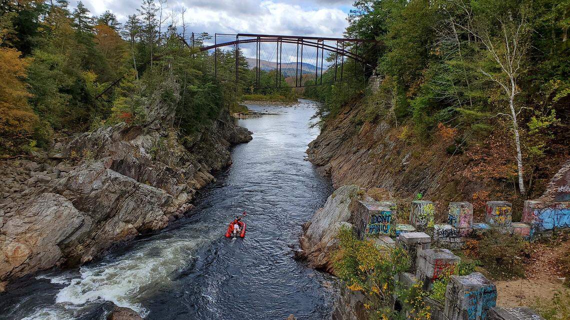 A man was rescued Oct. 8 after spending 24 hours trapped on a rock at Livermore Falls in New Hampshire, fire officials said.