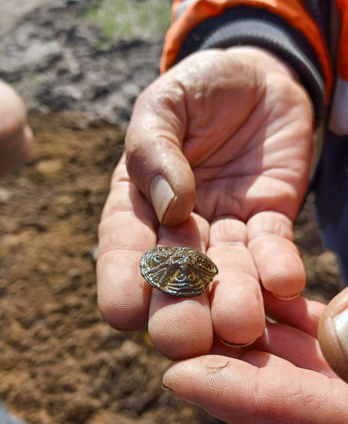 It is decorated with three animal heads, museum officials said.