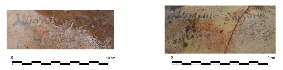 Painted inscriptions were found on some of the amphorae which delineated the contents of the vessels.