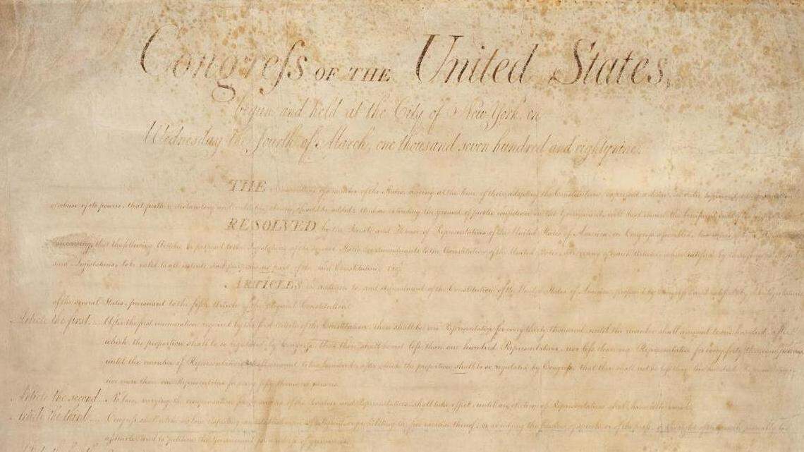 Less than half of Americans can list a majority of the rights enumerated in the First Amendment, and less than two-thirds can list the three branches of government, according to a new poll.