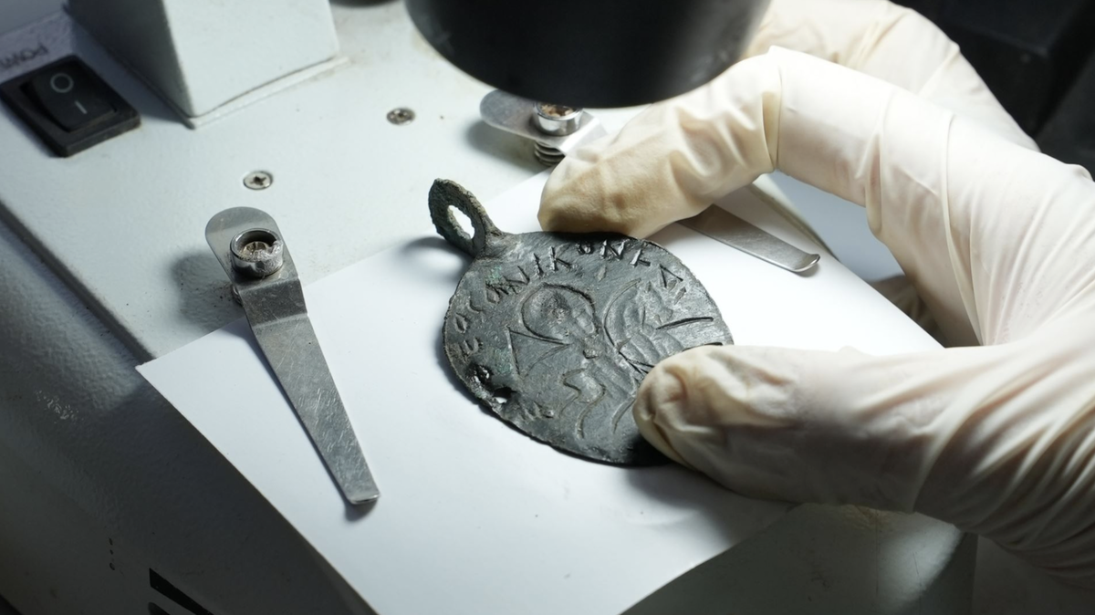 A 1,500-year-old amulet depicting a Biblical figure was recently unearthed in Turkey, photos show.