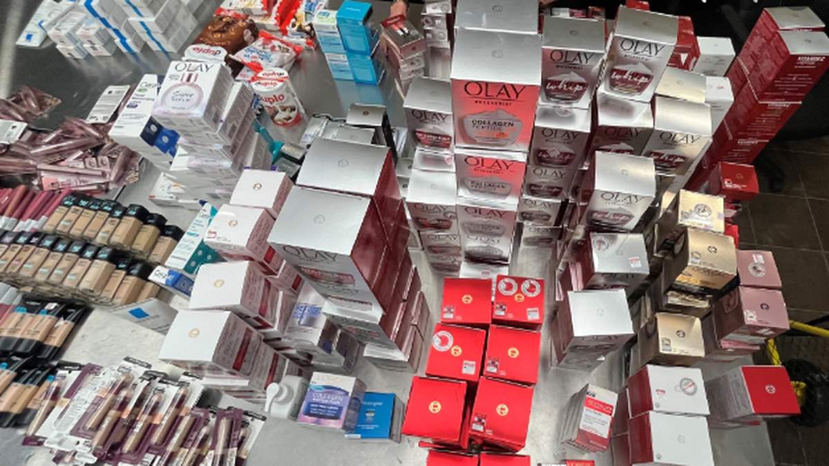 There was about $2,000 worth of cosmetic products in the women’s bags before police say they found even more in their van.