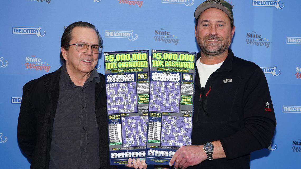 The two men bought their scratch-off tickets at different locations but won the same prize, Massachusetts Lottery officials said.