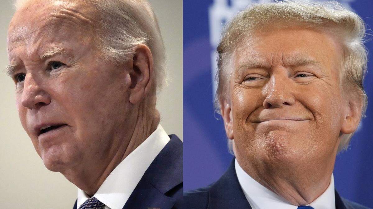 Former President Donald Trump is beating President Joe Biden in seven swing states, according to a Bloomberg/Morning Consult poll. However, a majority of voters in all seven states said they would not vote for Trump if he is convicted of a crime.