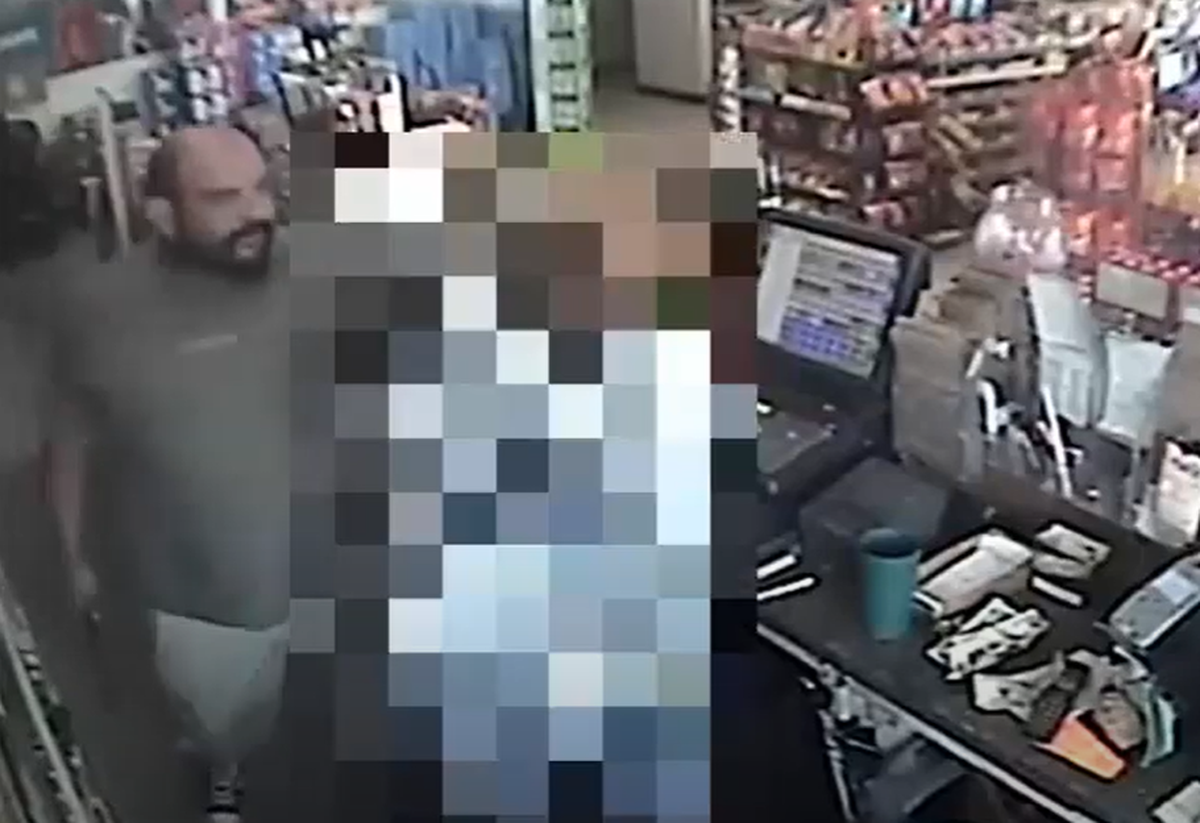 Chaidez walked behind the counter of the store with a butcher knife and slapped his ex-girlfriend with the knife, security footage showed.