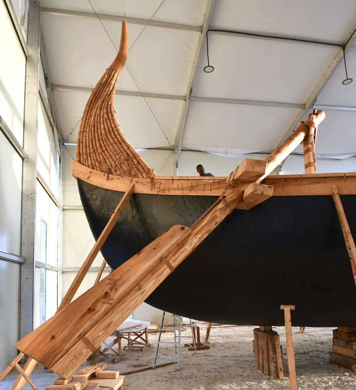 It was built using more than 30,000 pounds of reeds, researchers said.