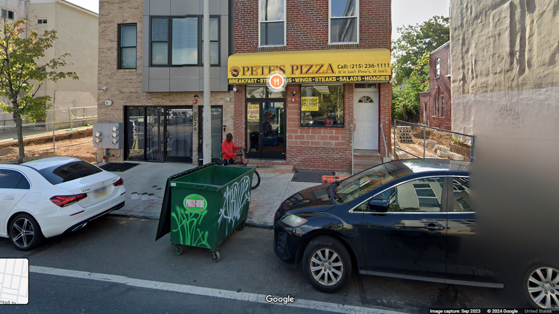 A 26-year-old man was shot and killed when a fight sparked by a minor accident ensued at a pizza shop, Philadelphia police said.