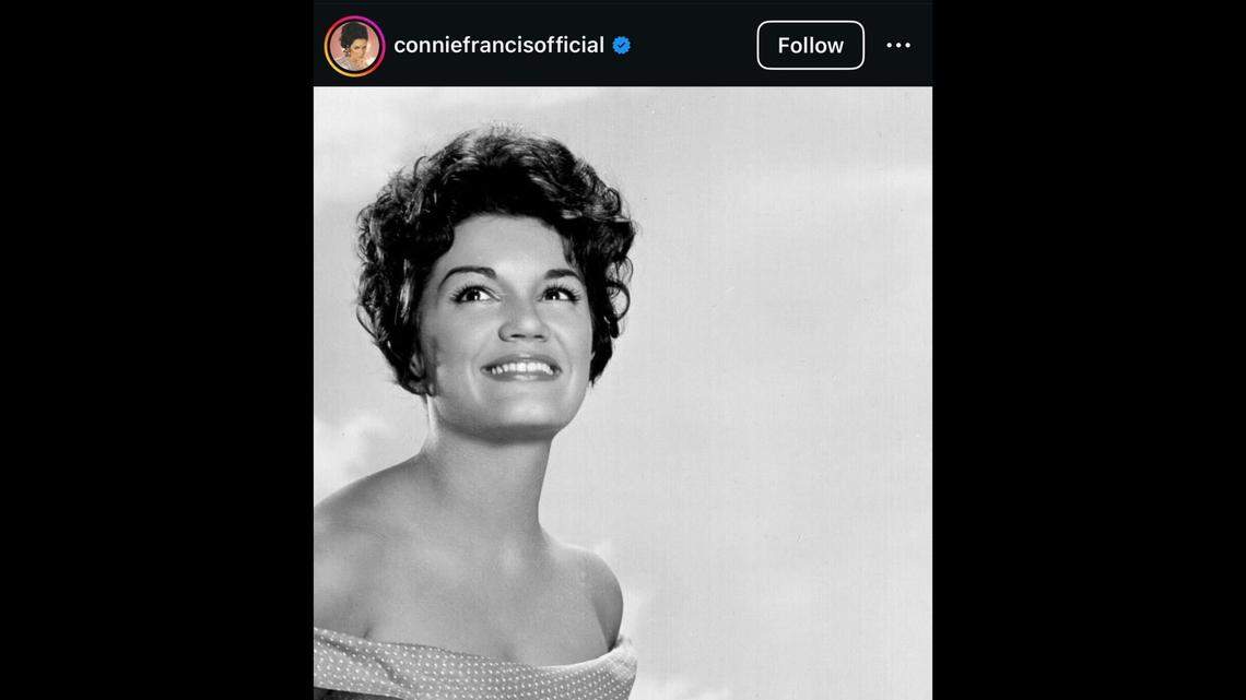 The singer, Connie Francis, died at the age of 87.