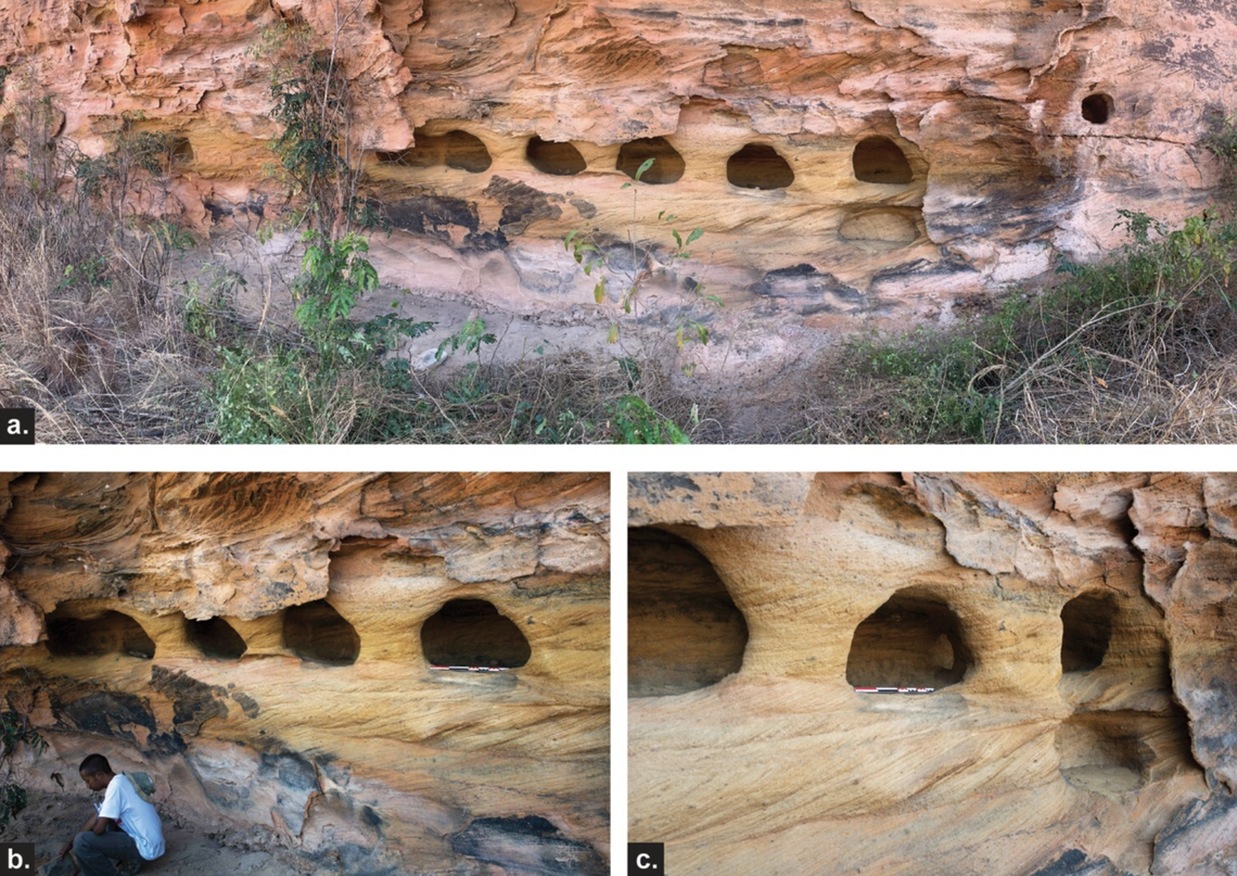 Niches carved out from the rock