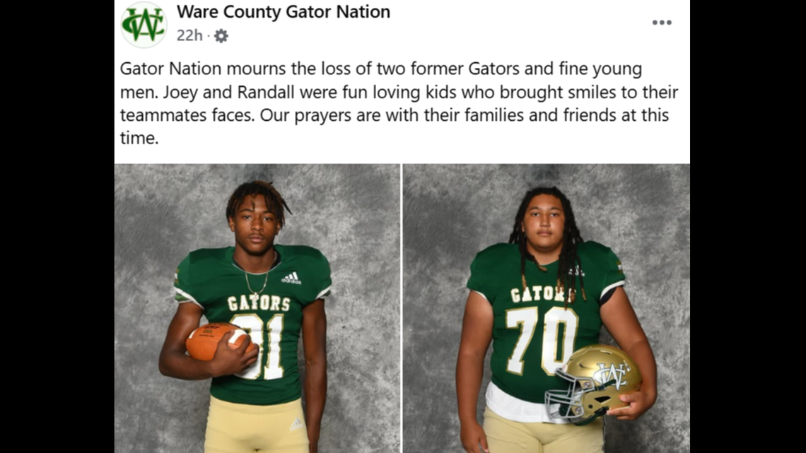 Two former high school football teammates were killed by a reported lightning strike in south Georgia while they were fishing near an open field, according to their families and local officials.