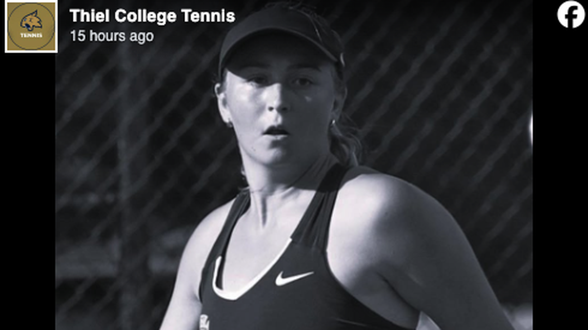 Toby Atwood, a tennis player at Thiel College, died after collapsing during a half marathon in Erie, Pennsylvania, officials say.