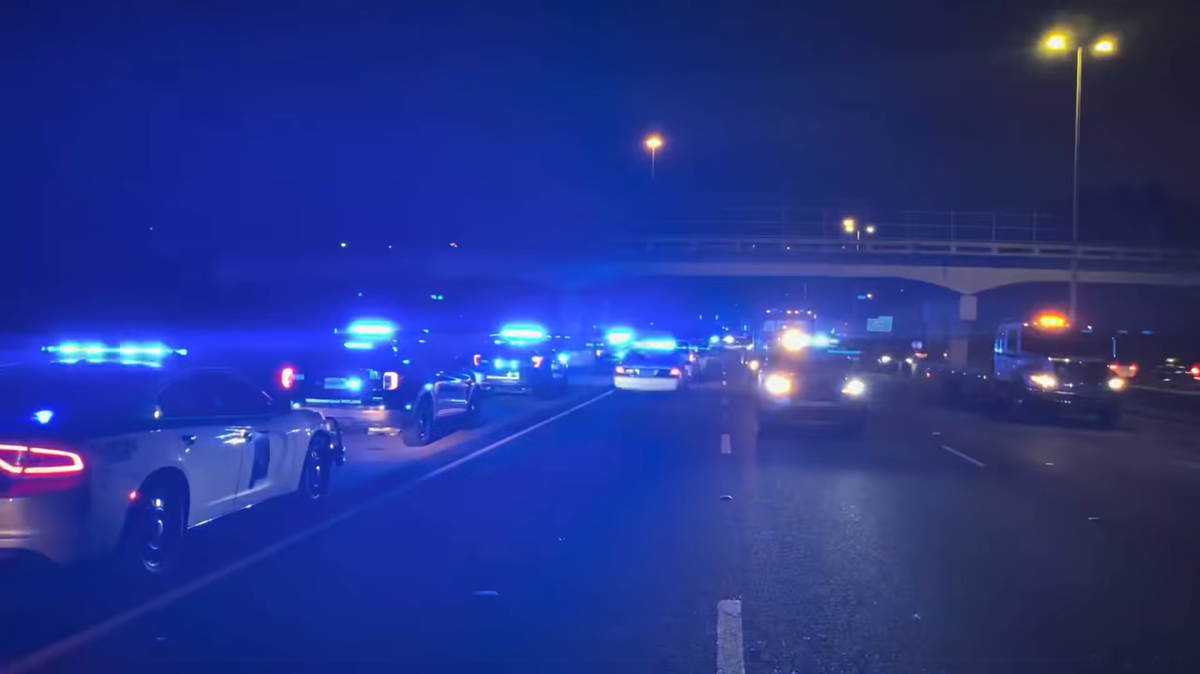 Police in Alabama are investigating after a shootout over a stolen car left four people injured.