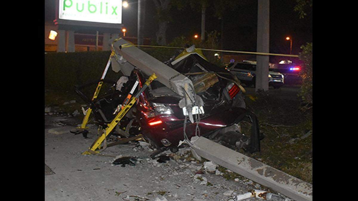 The vehicle driven by Blanco-Medina’s boyfriend ran off the road and into a concrete pole that broke off and fell onto the roof of the sedan, police said.