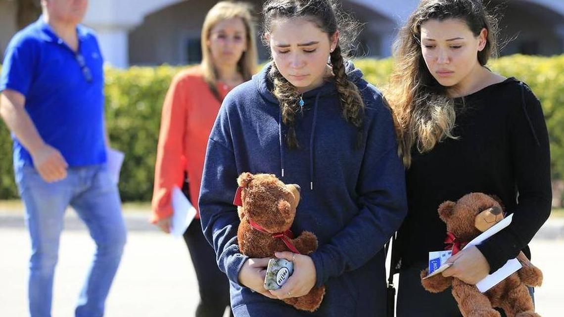 A local church held a prayer vigil the day after the shootings at Marjory Stoneman Douglas High School in Florida.