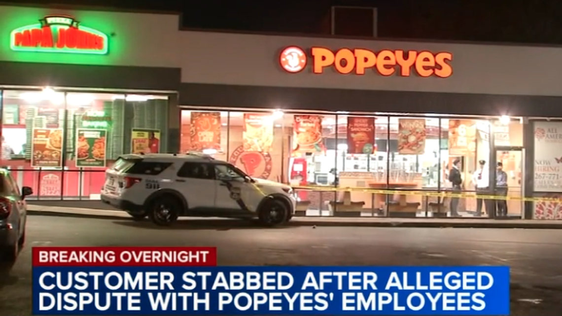 Officers followed a trail of blood to find the customer, police said.