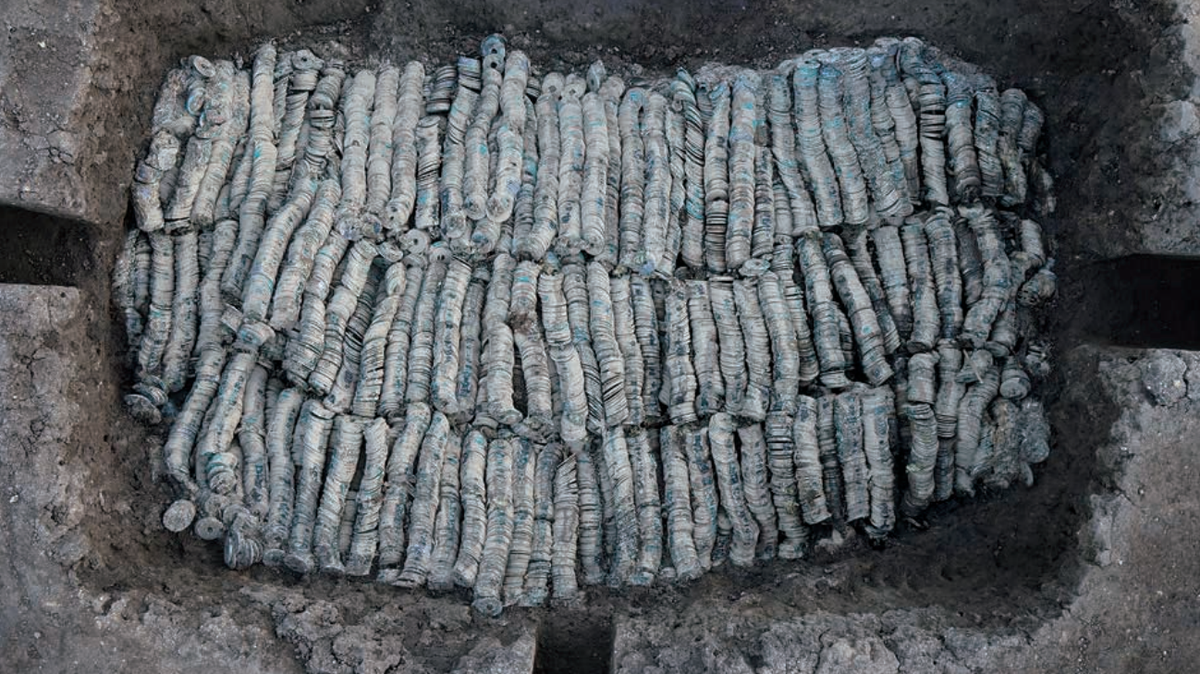 A trove of 100,000 ancient coins was discovered at a construction site in Japan, officials said.