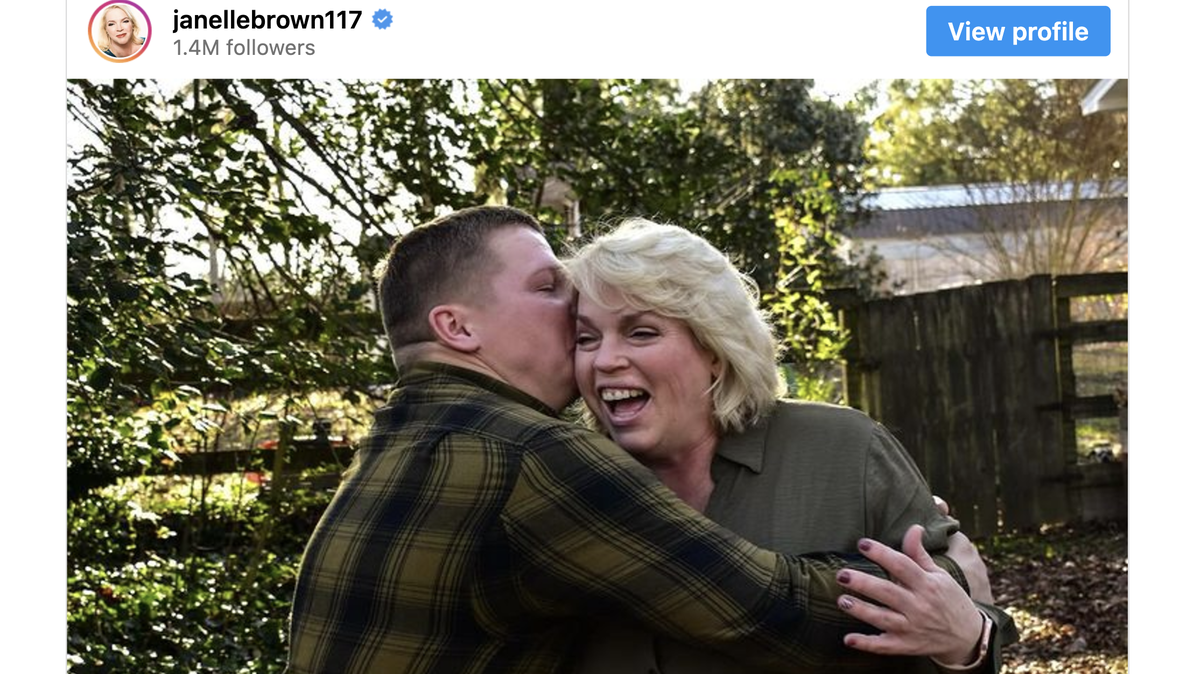 Janelle Brown with her late son Garrison Brown.