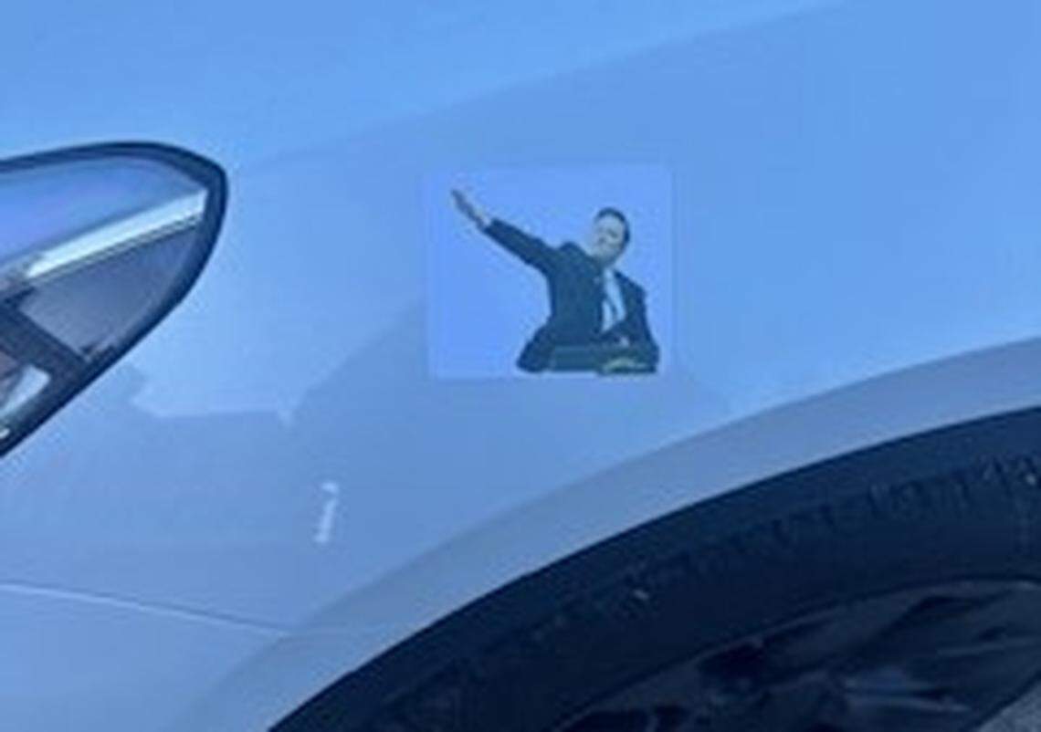 A Roslindale man placed Elon Musk stickers on Teslas around Brookline, Massachusetts cops said.