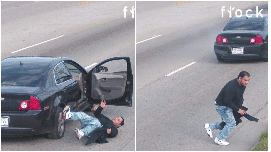 Police are searching for a man accused of shooting at another driver and fleeing after at road rage dispute in Gwinnett County, Georgia.