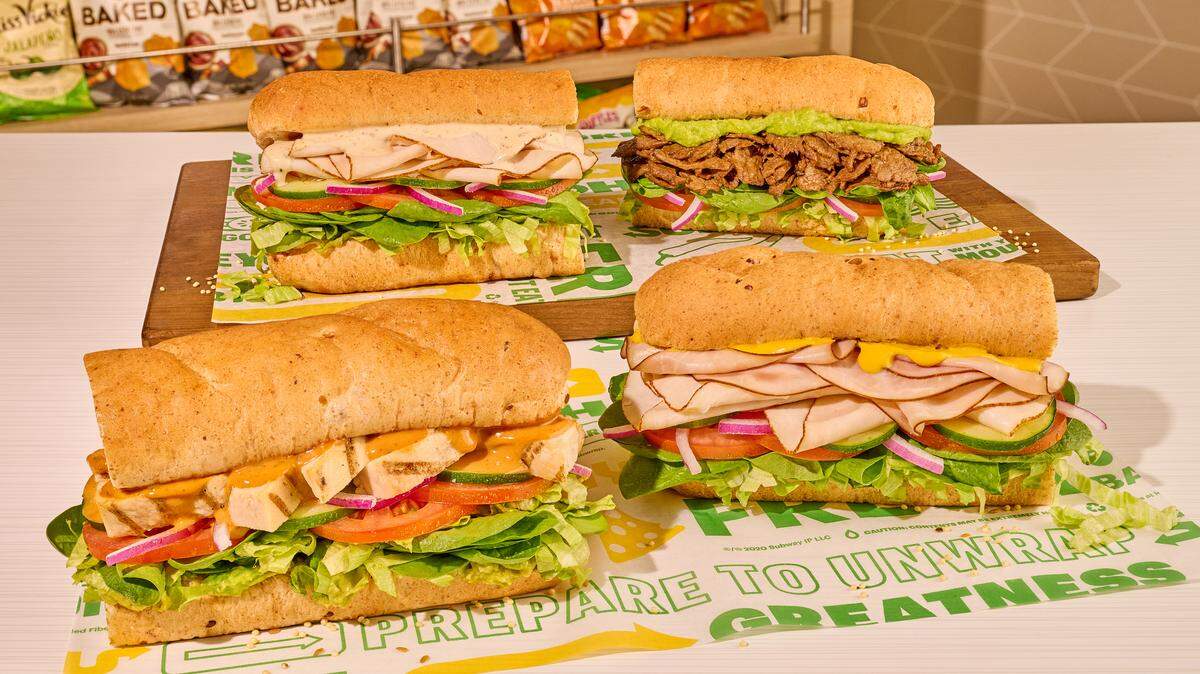 All four Subway sandwiches are pictured.