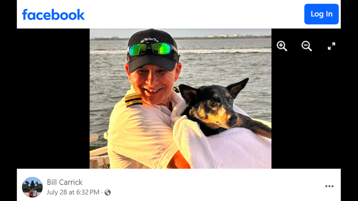 Boaters on a dinner cruise found a dog paddling alone in the Gulf of Mexico after she was separated from her family. She was rescued and reunited with her family.