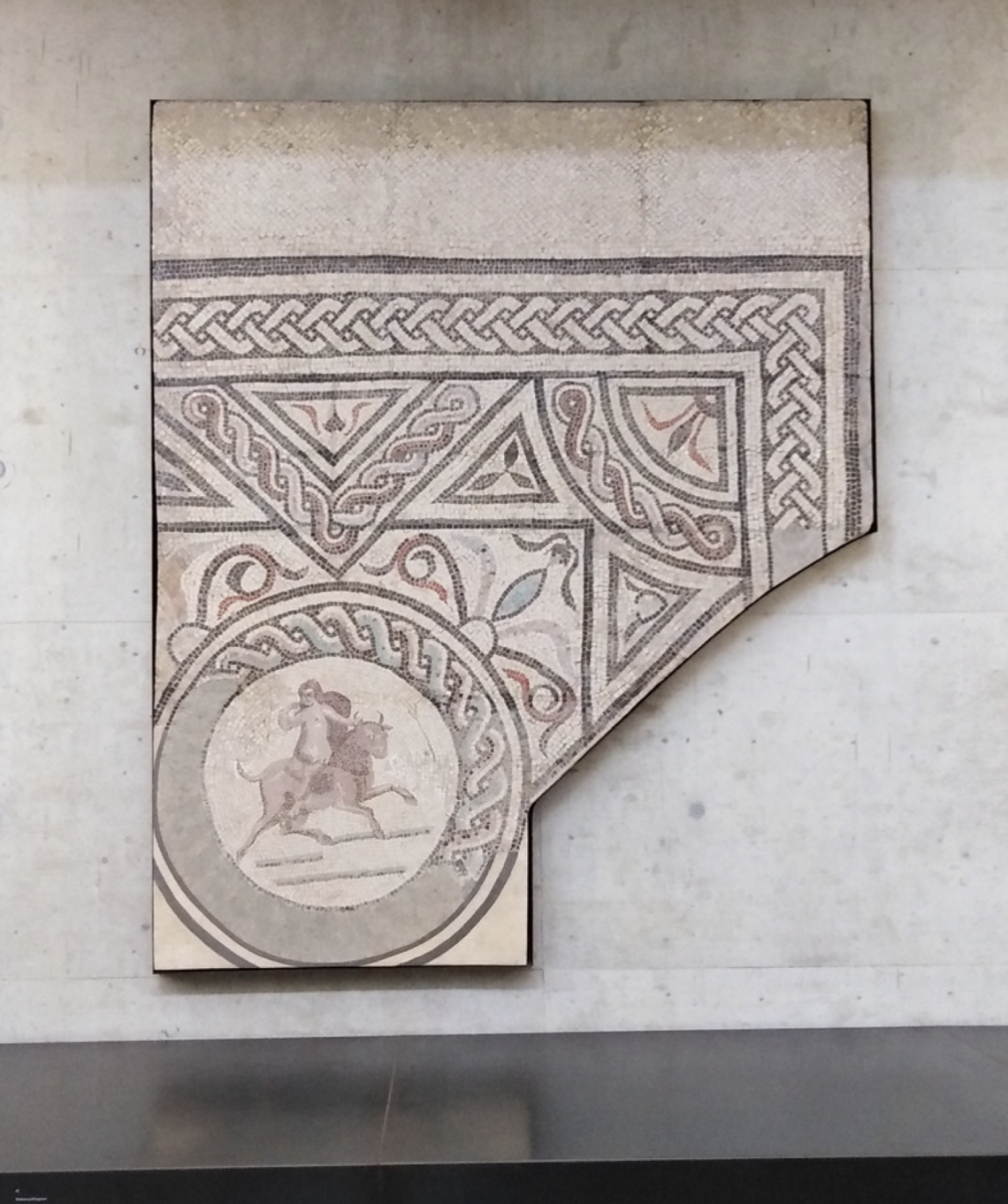 The partial mosaic exhibited at the Universalmuseum Joanneum in Austria