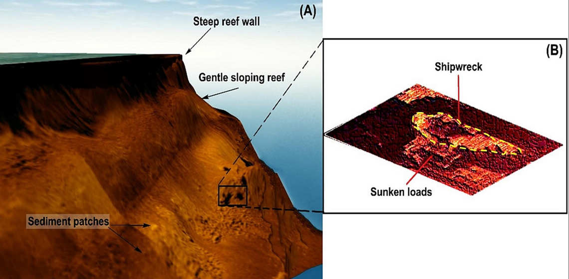 The wreck measures about 100 feet long, researchers said.