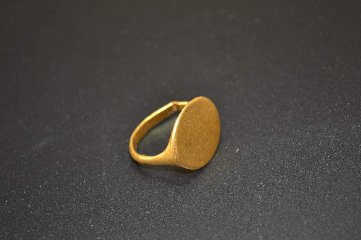 A gold ring found at the site