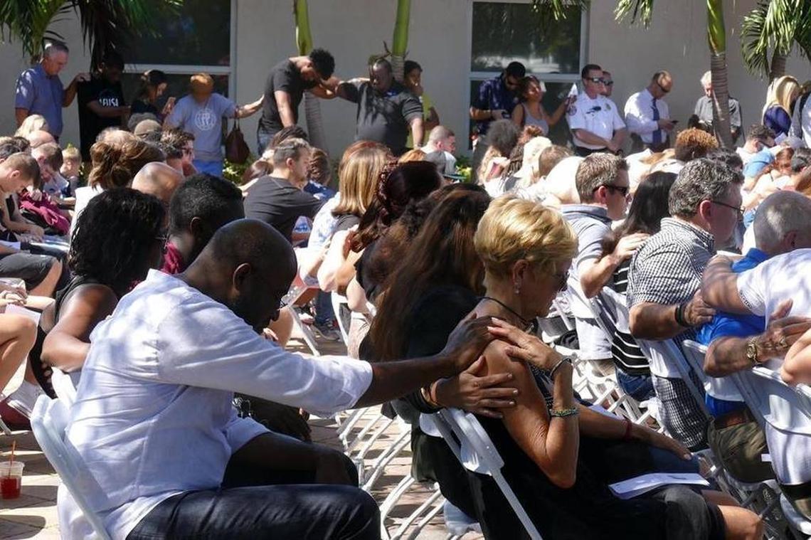 The prayer vigil was held at Parkridge Baptist Church in Coral Springs, Florida.