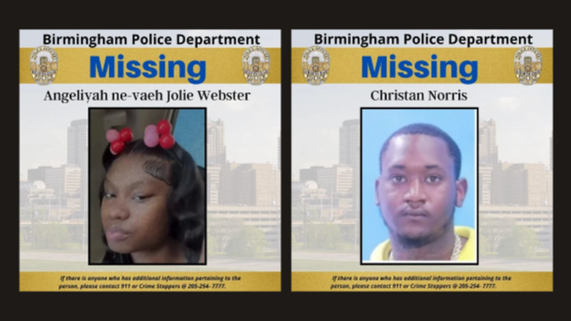 Angeliyah Webster and Christian Norris, both 20, disappeared on a Valentine’s Day date and were later found shot to death in their car, Alabama authorities say. Webster was pregnant with the couple’s child.