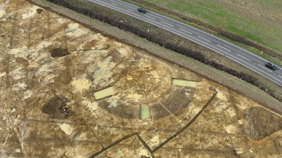 The remains of a medieval windmill were recently unearthed in England, officials said.
