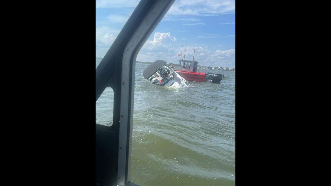 The Coast Guard rescued four people from a sinking boat off the coast of New Jersey, officials said.