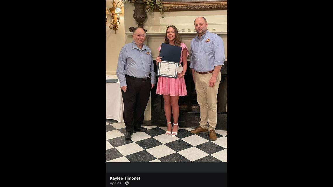 Kaylee Timonet, currently a senior at Walker High School in Louisiana, received the Outstanding High School Volunteer award from the Baton Rouge State Fair Foundation in April.