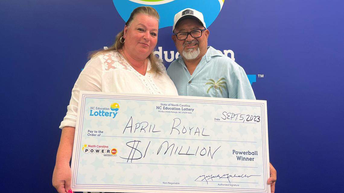 A newlywed couple bought a Powerball ticket worth $1 million on a Labor Day beach trip, according to North Carolina lottery officials. April Royal said she and her husband will use the money for a honeymoon.