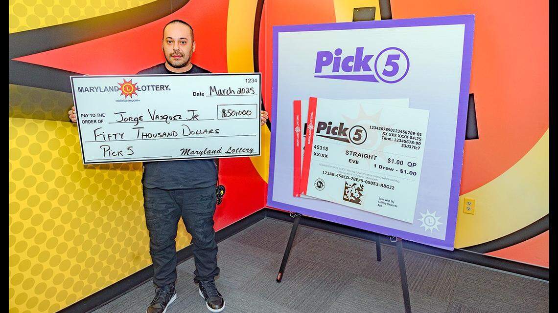 Jorge Vasquez, Jr. used his dad as inspiration in playing Pick 5, Maryland lottery officials said.