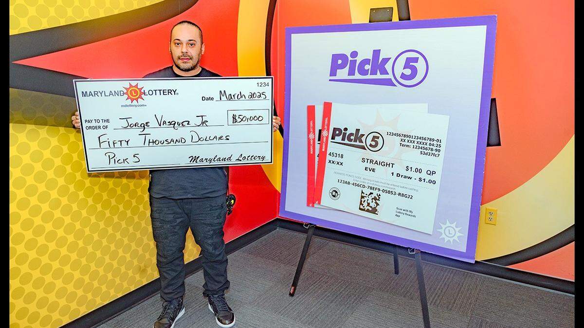 Jorge Vasquez, Jr. used his dad as inspiration in playing Pick 5, Maryland lottery officials said.