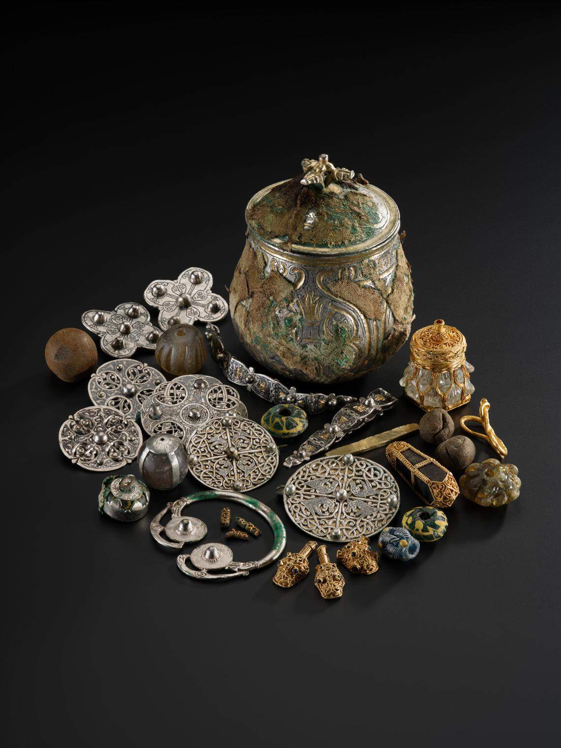 The rare artifacts found inside the vessel compose what is known as the Galloway Hoard.