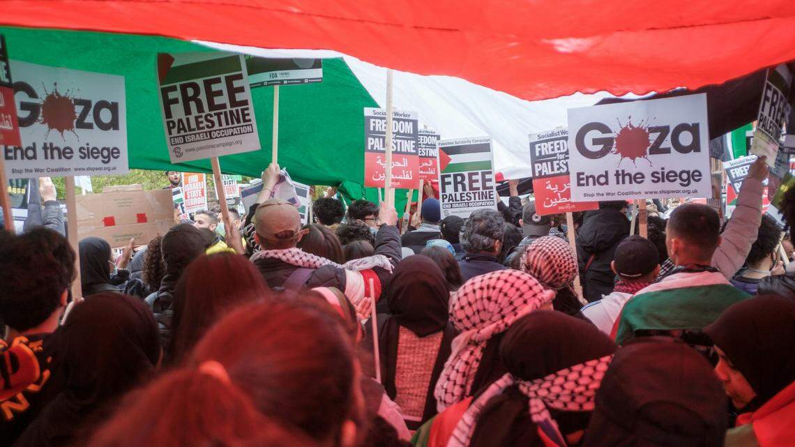 Less than half of Republicans, 42%, believe it should be legal to protest Israeli actions in Gaza, according to a new YouGov/Economist poll. Most Democrats and independents, in contrast, said it should be legal.