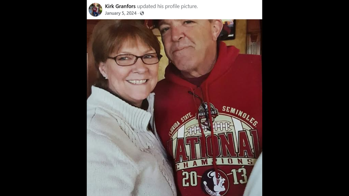Kirk and Kathy Granfors of Jacksonville died when a stolen car hit the side of their taxi in Nashville, police said.