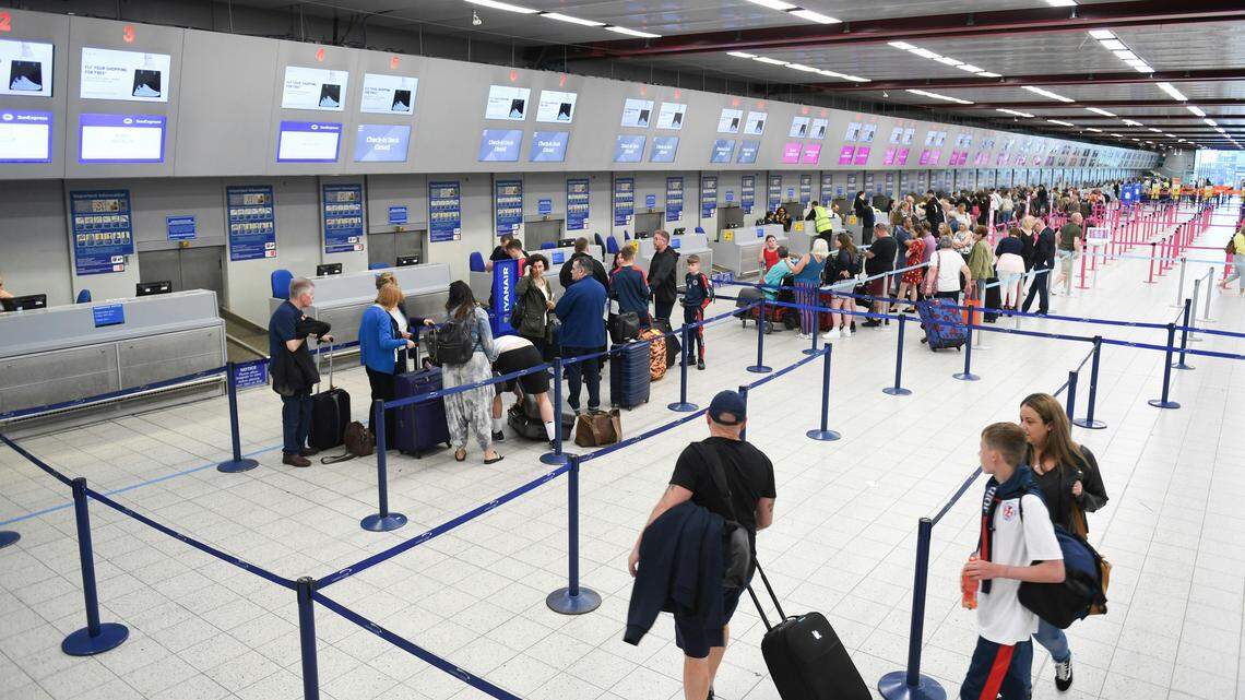 A video of DHS Secretary Kristi Noem blaming the government shutdown on Democrats will play at airports across the country. Legal experts say it likely runs afoul of the law.