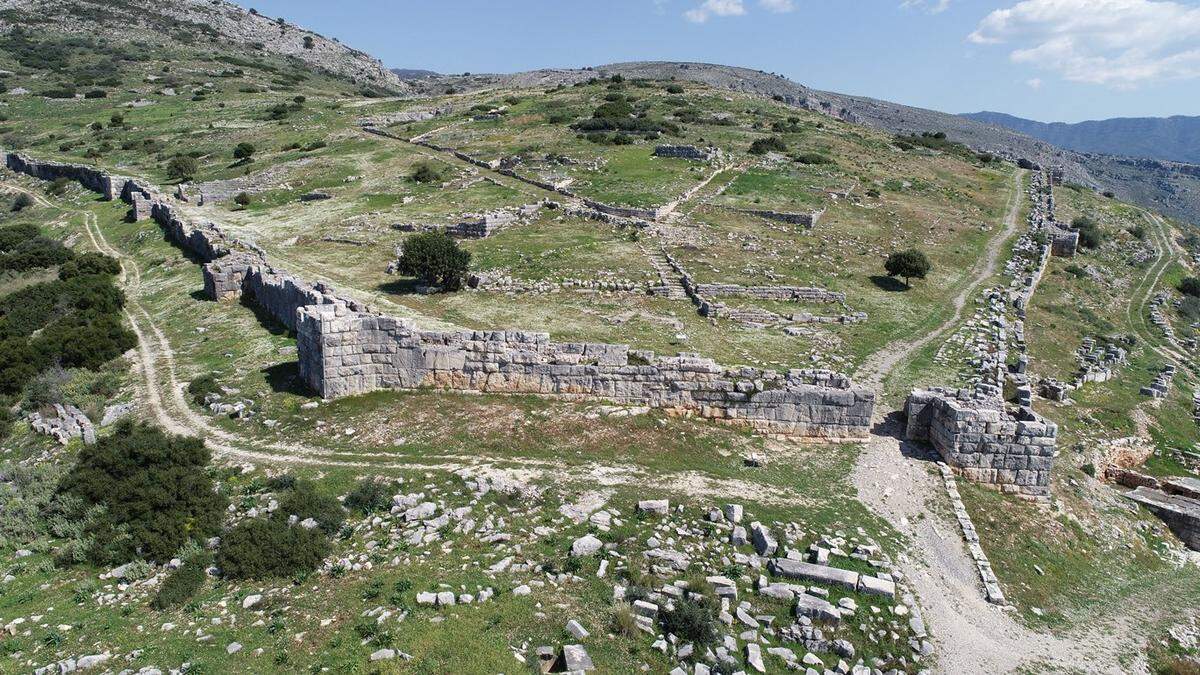A section of the city wall near the theater