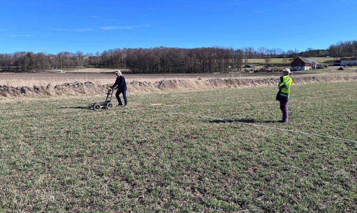 Ground-penetrating radar showed very clear lines in the ground, denoting the presence of an a medieval monastery buried beneath the field, experts said.