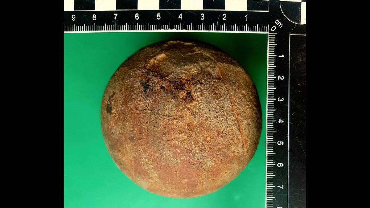 The cannonball weighed 6 pounds, officials said.