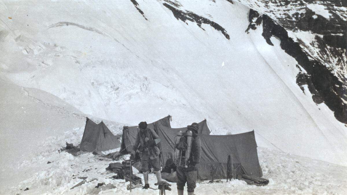 Hikers on Mount Everest found a boot believed to be the remains of Andrew Irvine. Photo shows Irvine (right) and George Mallory in 1924 before their fatal assent.