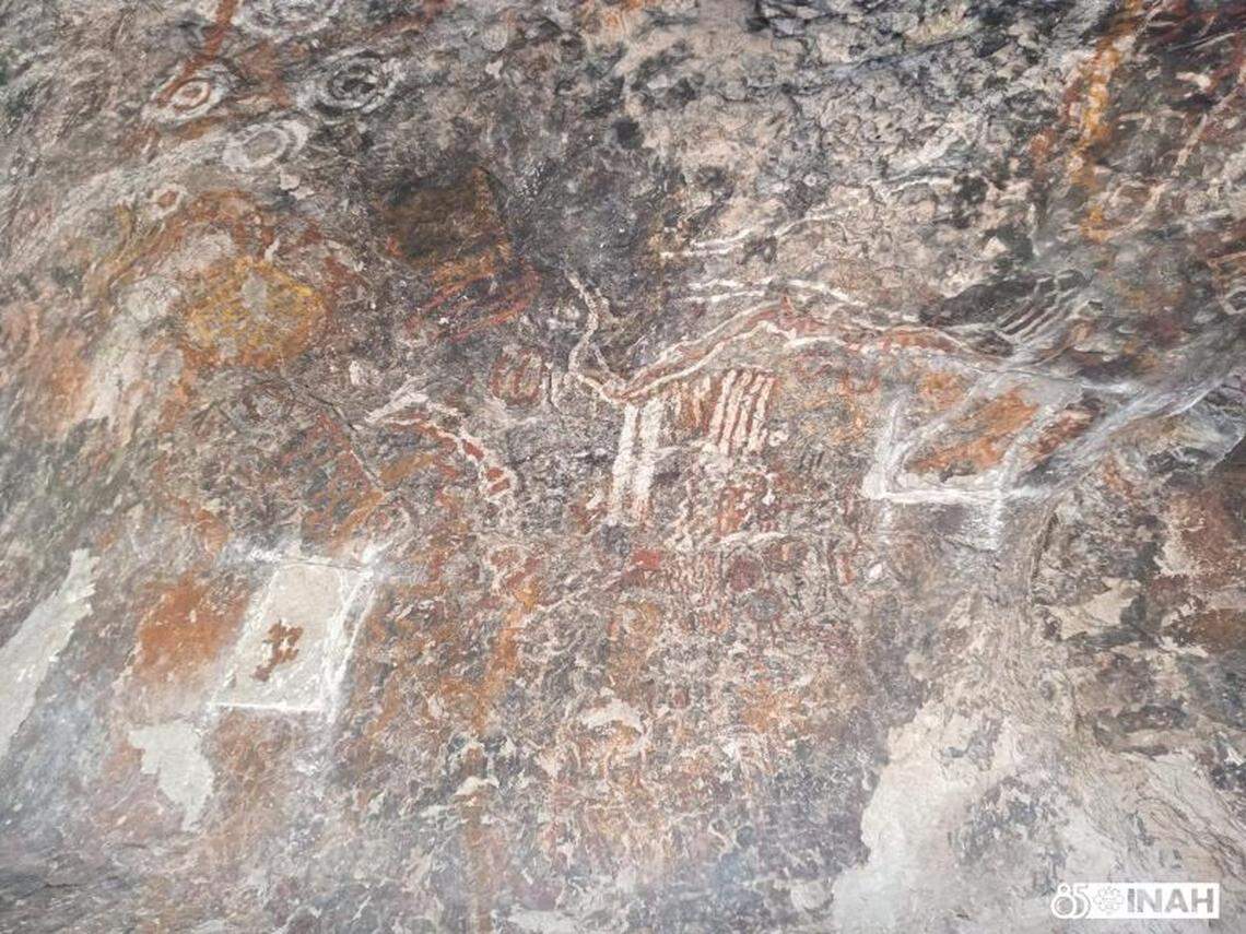 Some of the damaged sections at La Cueva Pinta.